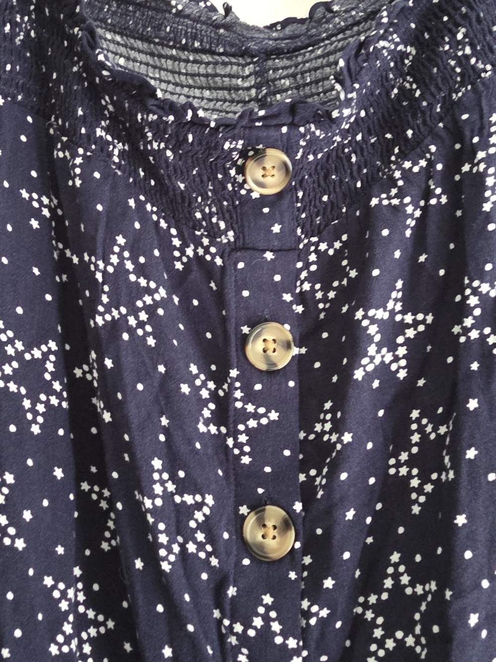 Torrid Navy Star-Print Button Front Blouse - Picture 6 of 8